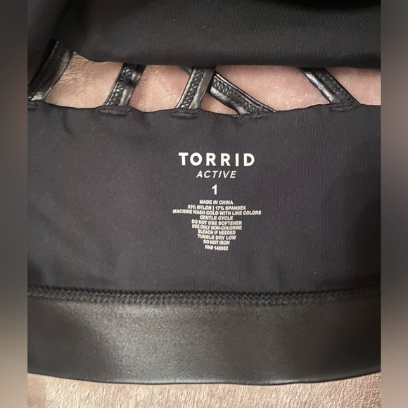 Torrid Black Coated Strappy Back Wicking Sports Bra, NWOT - Picture 5 of 5